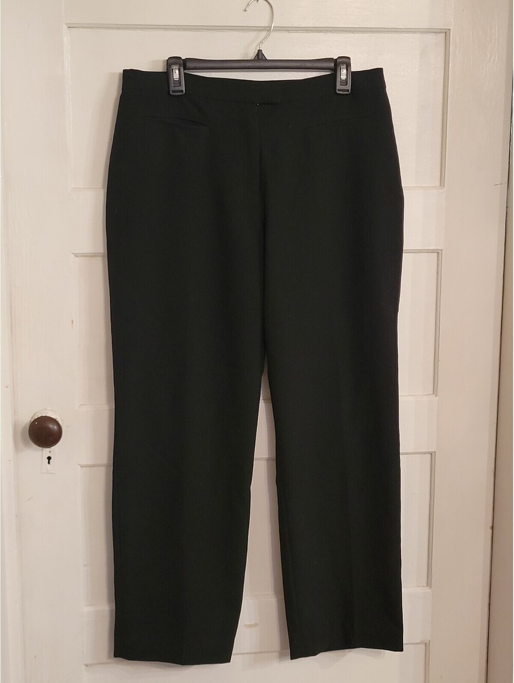Ruby Rd Women Black Straight Leg Formal Office Dress Pant Stretch Waist 14